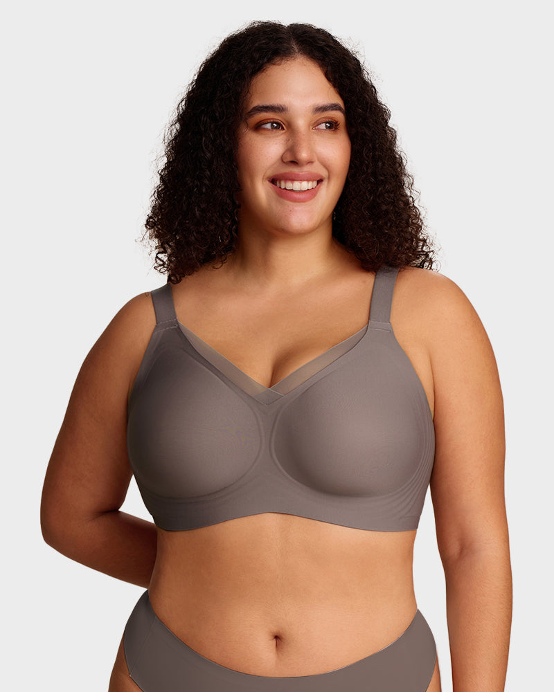 Hugmecurve Womens Wireless Bras V Mesh Comfortable Bralette Supportive