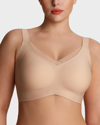 Hugmecurve Womens Wireless Bras V Mesh Comfortable Bralette Supportive