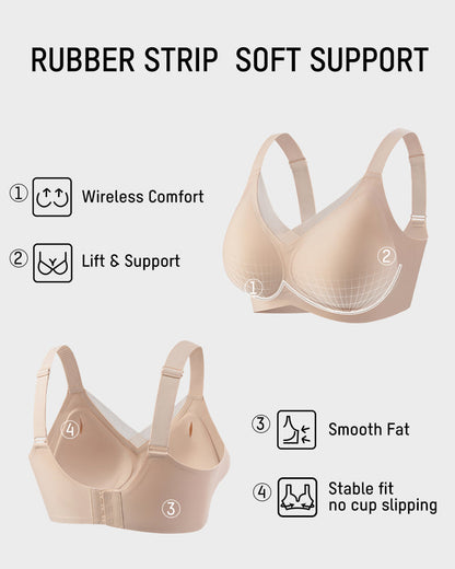 Hugmecurve Womens Wireless Bras V Mesh Comfortable Bralette Supportive