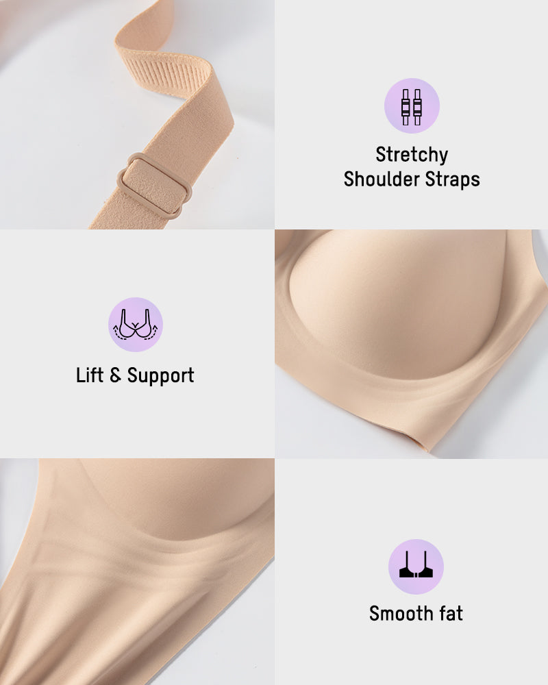 Hugmecurve Womens Wireless Bras V Mesh Comfortable Bralette Supportive