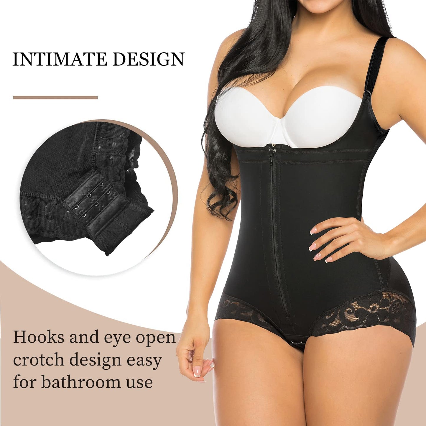 Hugmecurve® Shapewear for Women Tummy Control Fajas Colombianas Open Bust Body Shaper Slimmer Bodysuit