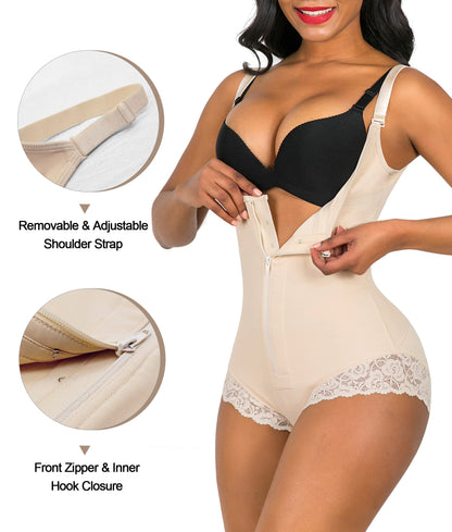 Hugmecurve® Shapewear for Women Tummy Control Fajas Colombianas Open Bust Body Shaper Slimmer Bodysuit