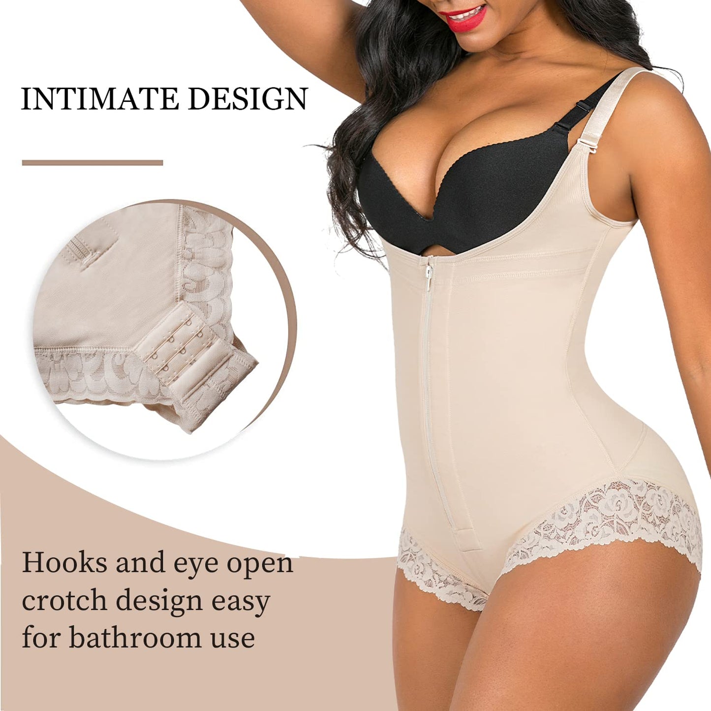 Hugmecurve® Shapewear for Women Tummy Control Fajas Colombianas Open Bust Body Shaper Slimmer Bodysuit