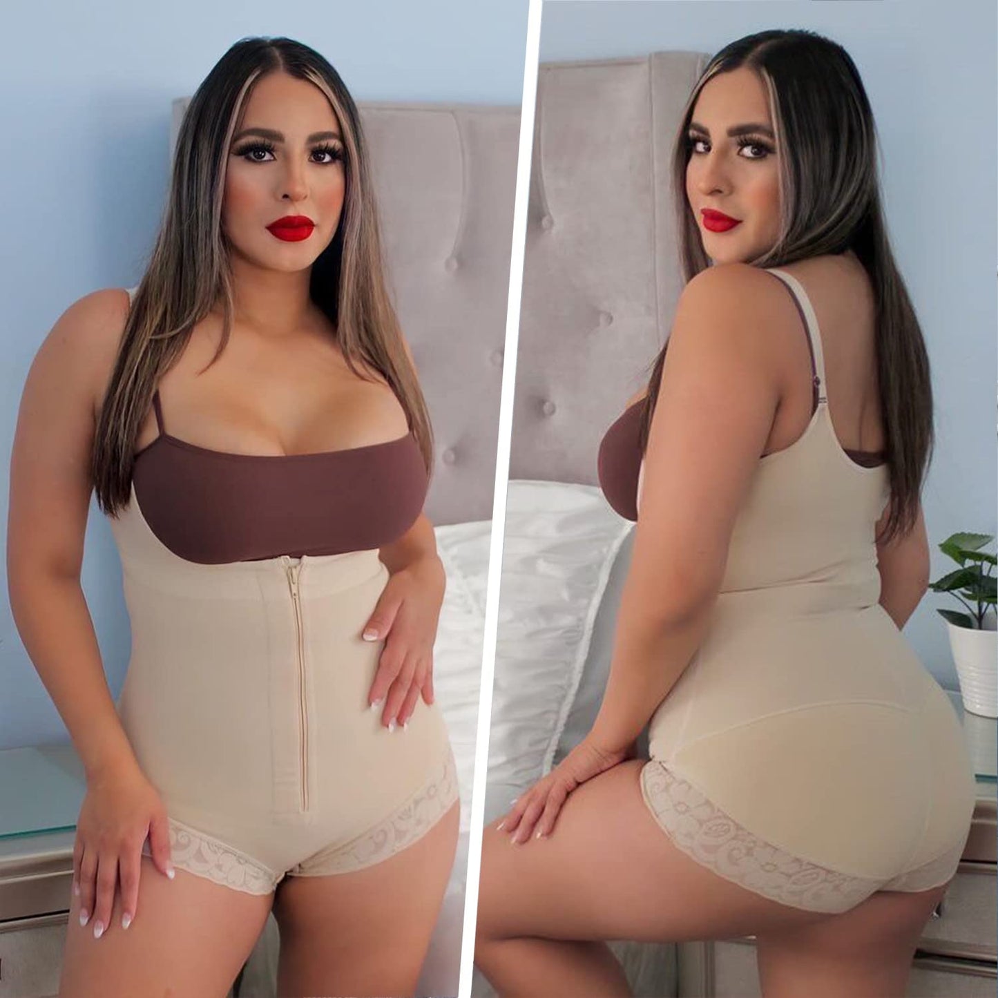 Hugmecurve® Shapewear for Women Tummy Control Fajas Colombianas Open Bust Body Shaper Slimmer Bodysuit