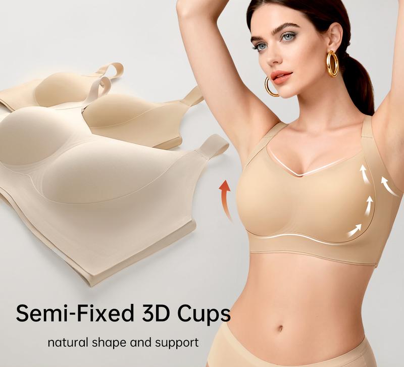 Hugmecurve Women Wireless Push Up Jelly Bra Supportive Seamless Bras