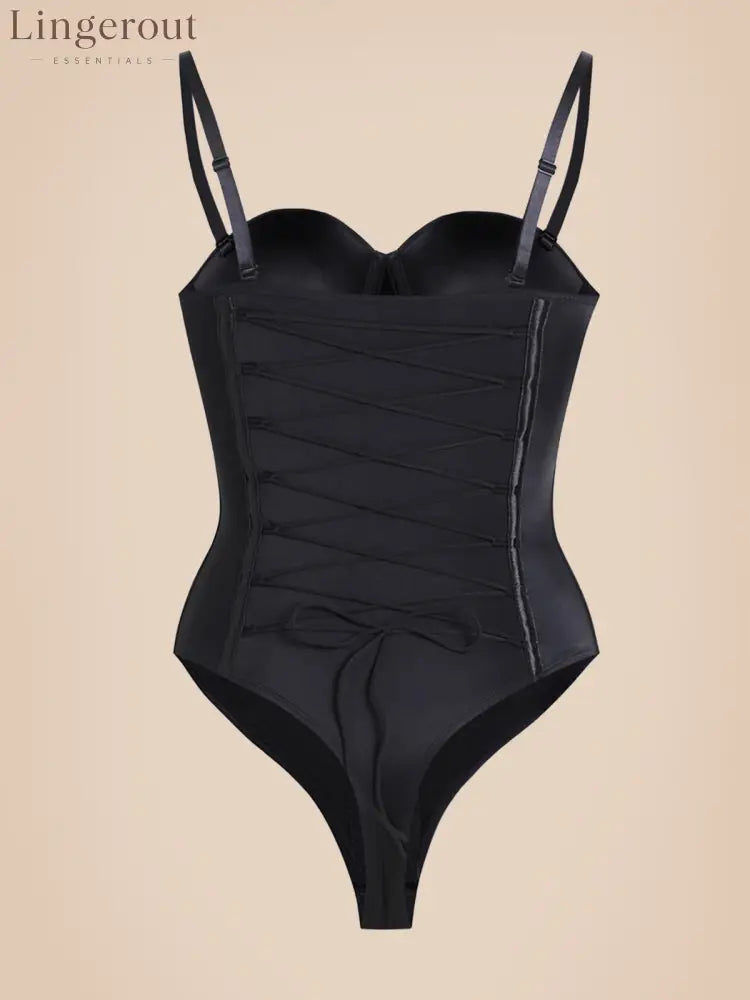 Back Lace-up Thong Seamless Shapewear Bodysuit