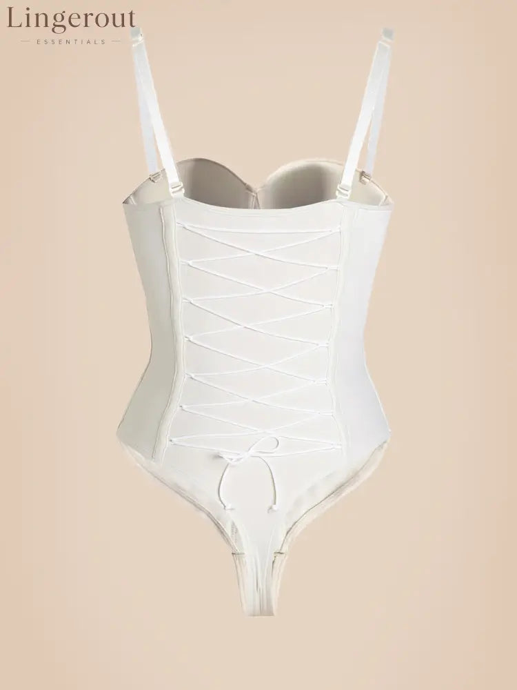 Back Lace-up Thong Seamless Shapewear Bodysuit