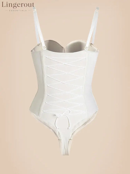 Back Lace-up Thong Seamless Shapewear Bodysuit