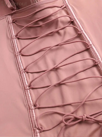 Back Lace-up Thong Seamless Shapewear Bodysuit