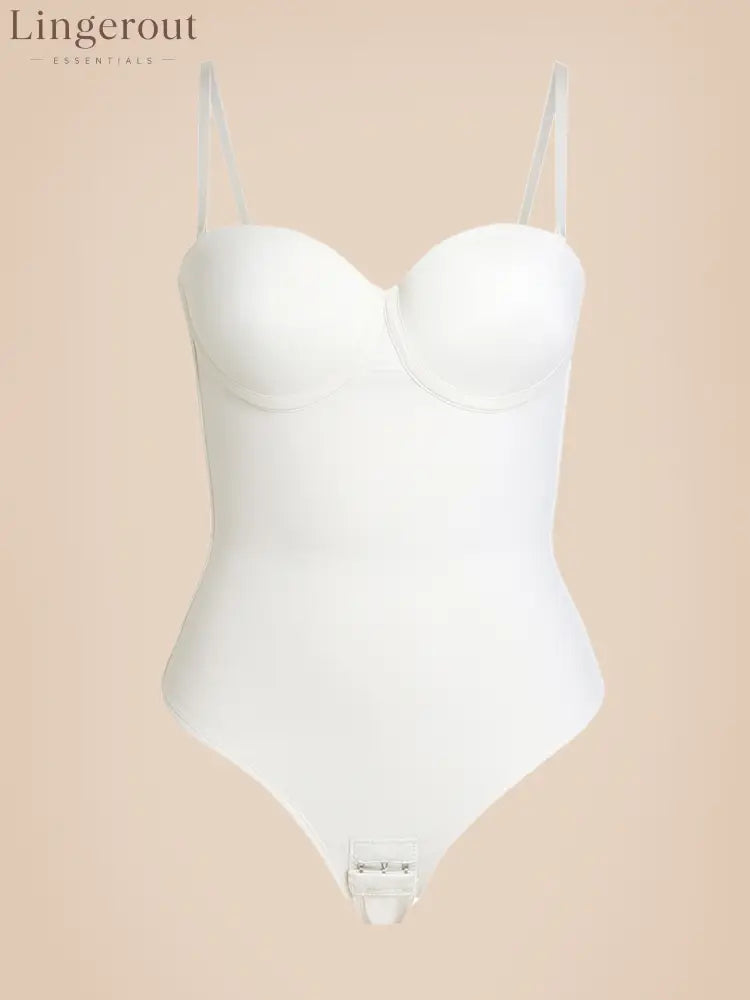 Back Lace-up Thong Seamless Shapewear Bodysuit
