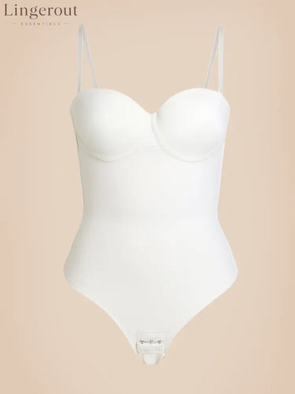 Back Lace-up Thong Seamless Shapewear Bodysuit