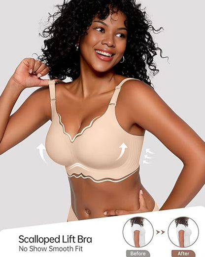 Hugmecurve Soft Full Coverage Scalloped Wireless Jelly Bra