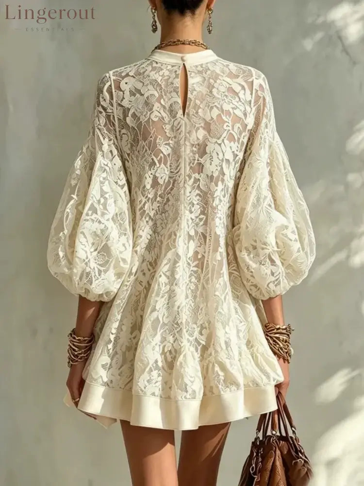 Bianca Ivory Lace Poncho Cover-Up Dress - Cover-Up Dress