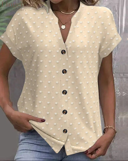 Blue Drop Shoulder Blouse