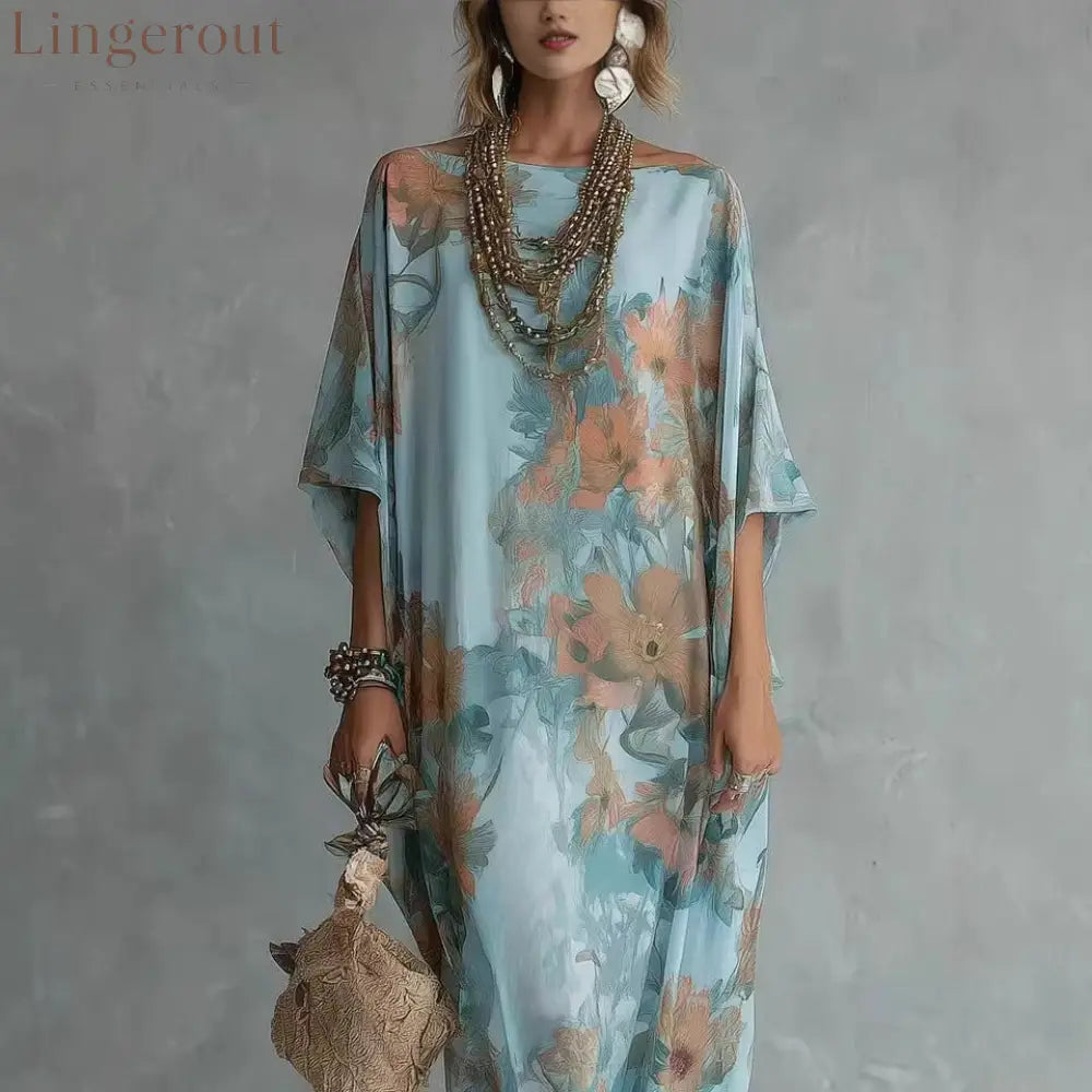 Bohemian Floral Print Fashion Long Dress