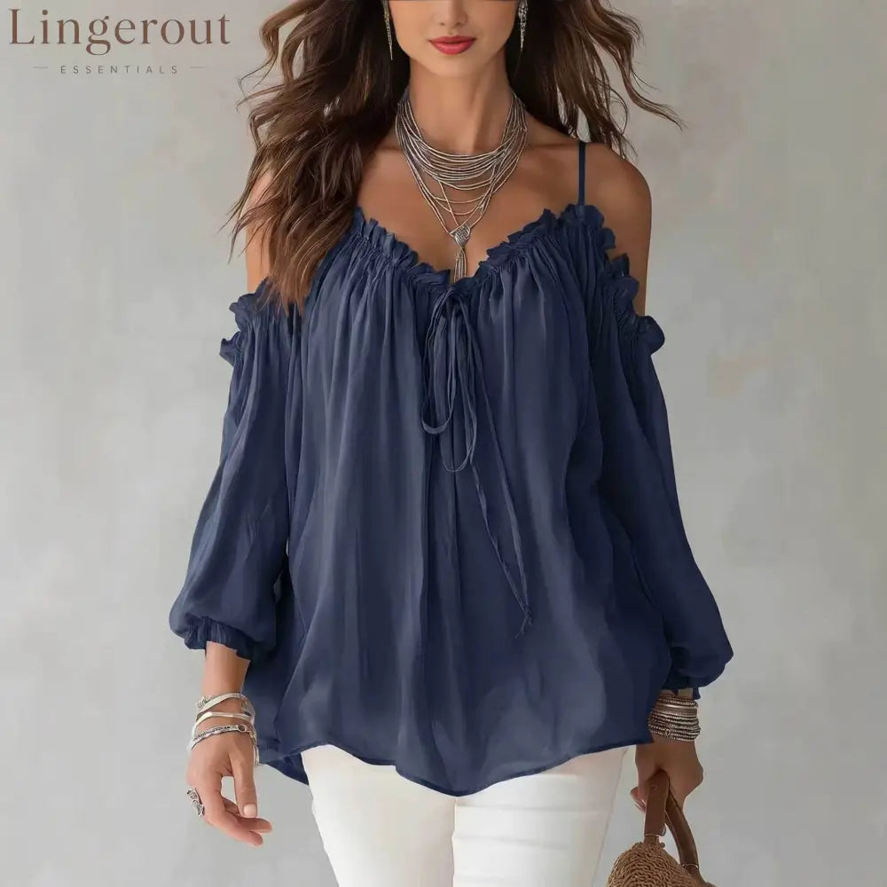 Boho Off Shoulder Ruffle Blouse
