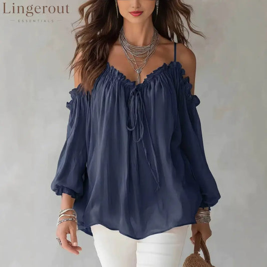 Boho Off Shoulder Ruffle Blouse