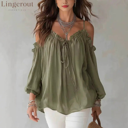 Boho Off Shoulder Ruffle Blouse