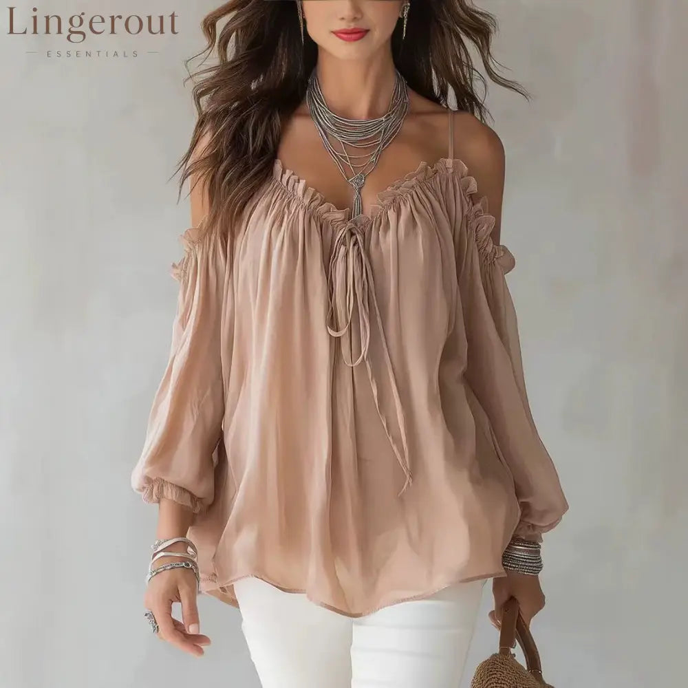 Boho Off Shoulder Ruffle Blouse