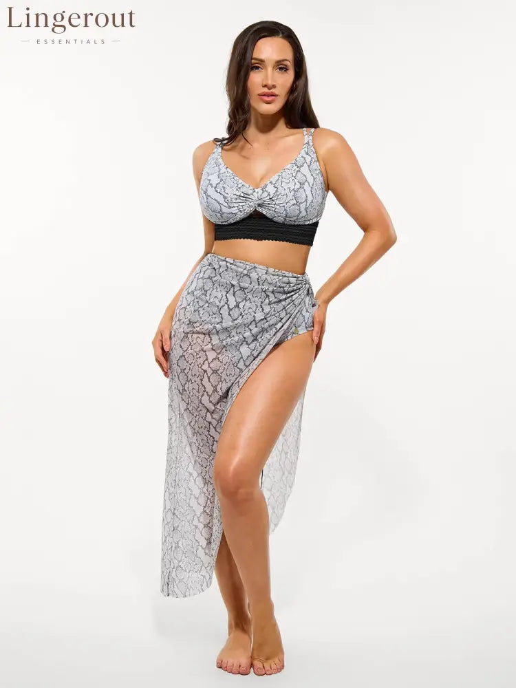 Boho Trim High Waist Tummy Control Bikini Set
