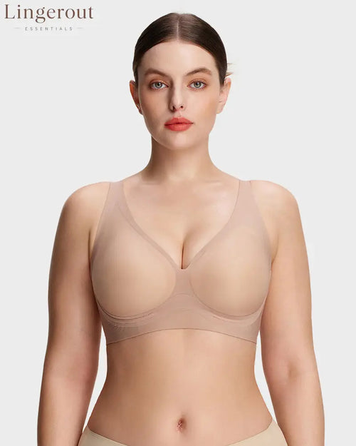 Breathable Support Wireless Deep-V Shaping Bra