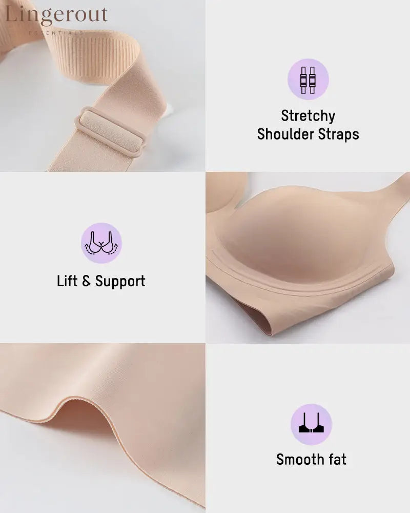 Breathable Support Wireless Deep-V Shaping Bra
