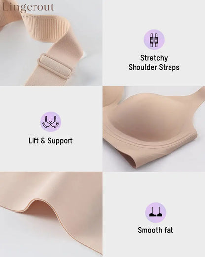 Breathable Support Wireless Deep-V Shaping Bra