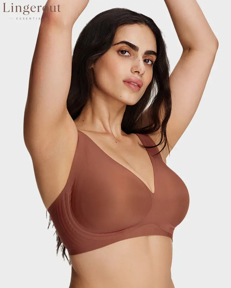 Breathable Support Wireless Deep-V Shaping Bra
