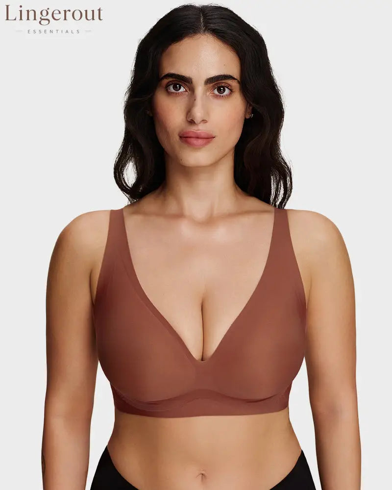 Breathable Support Wireless Deep-V Shaping Bra