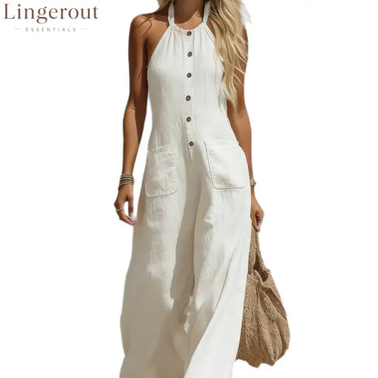 Breezy Halter Wide-Leg Jumpsuit