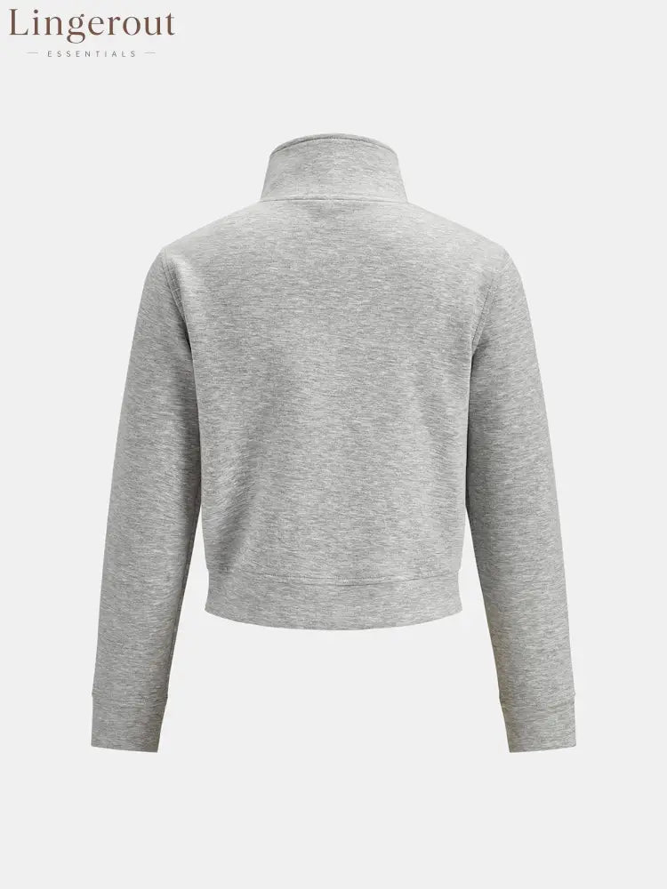 Button Detail Zip-Up Jacket - Jackets