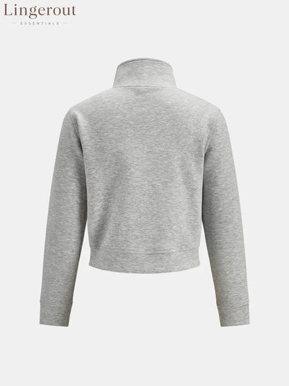 Button Detail Zip-Up Jacket - Jackets