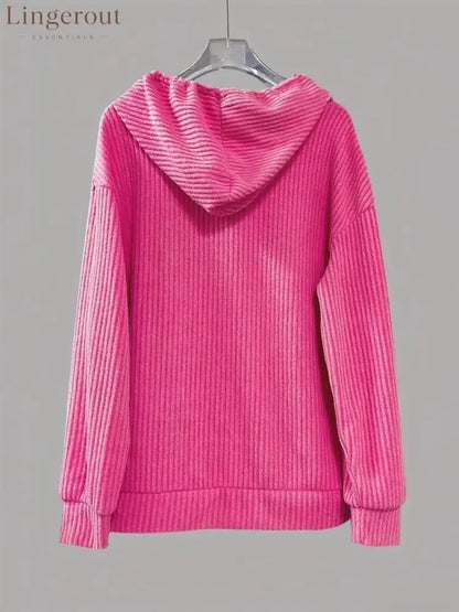 Button-Front Drawstring Hoodie