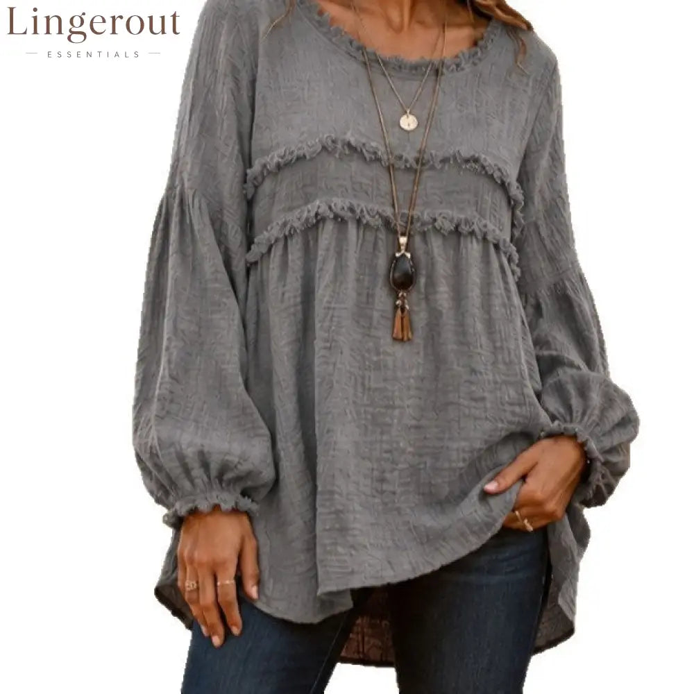 Casual Long Sleeve Fringe Tassel Top