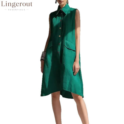 Casual Loose Fit Midi Dress for Women (Multi-Color)