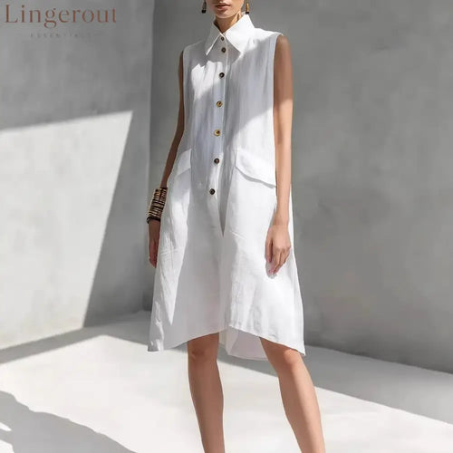 Casual Loose Fit Midi Dress for Women (Multi-Color)
