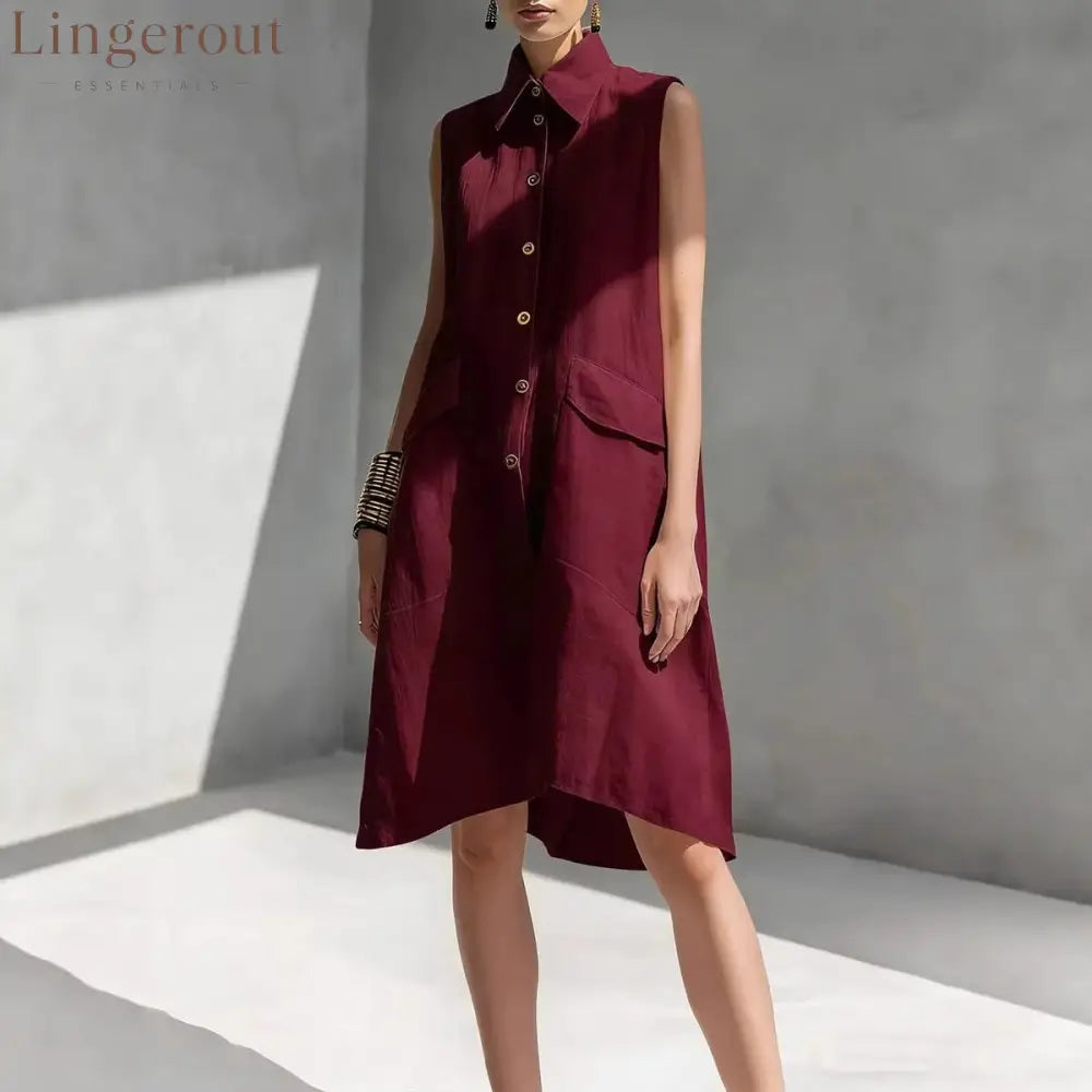 Casual Loose Fit Midi Dress for Women (Multi-Color)