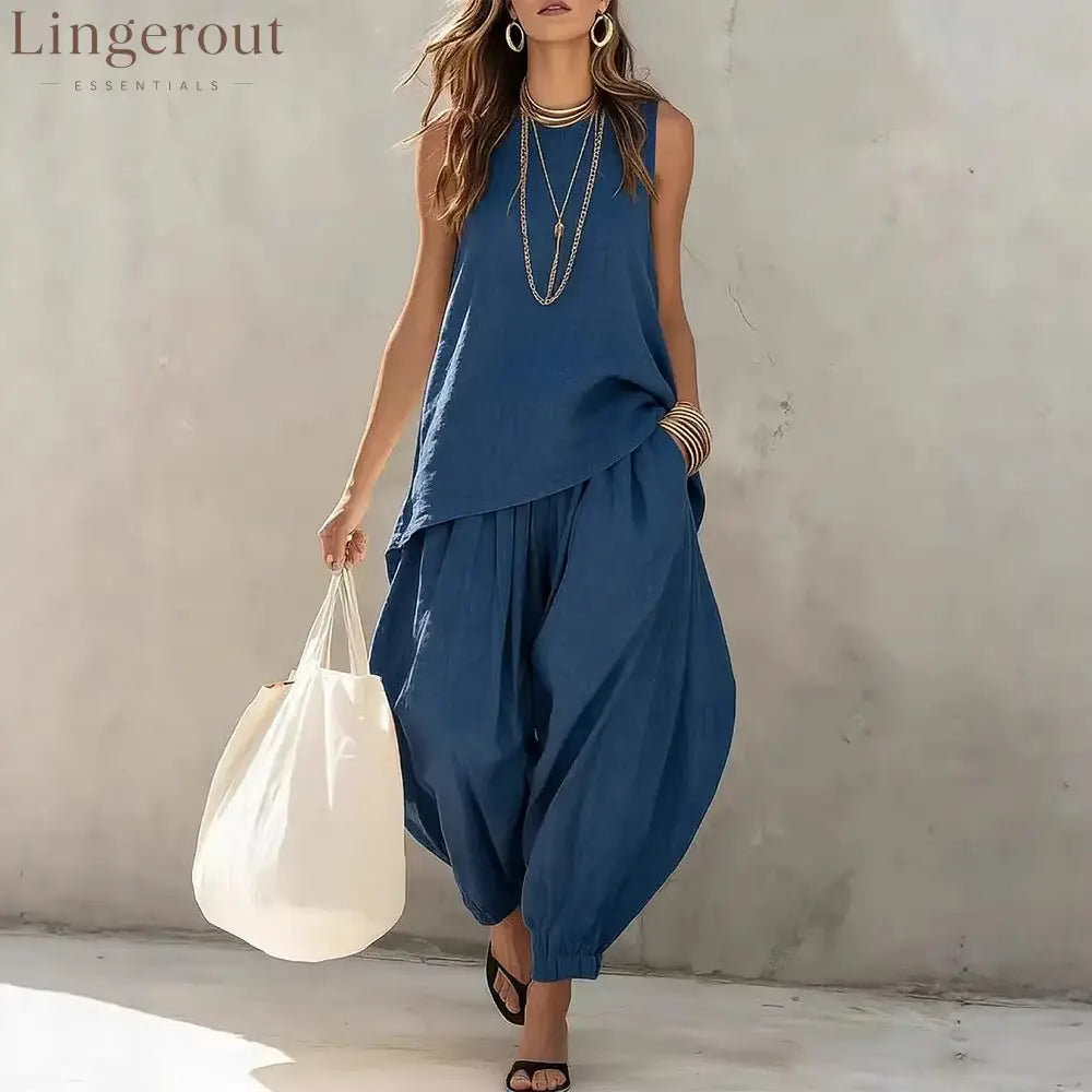 Casual Tank & Harem Pants Matching Set