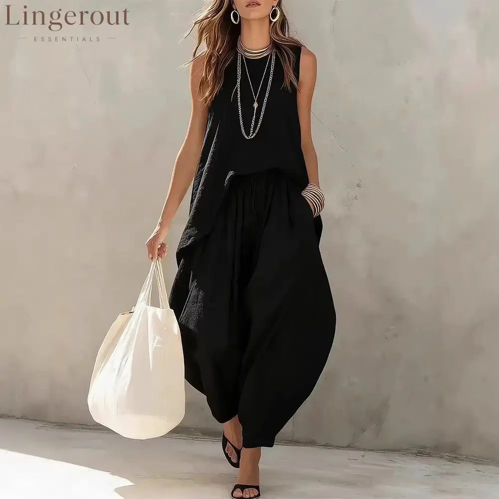 Casual Tank & Harem Pants Matching Set