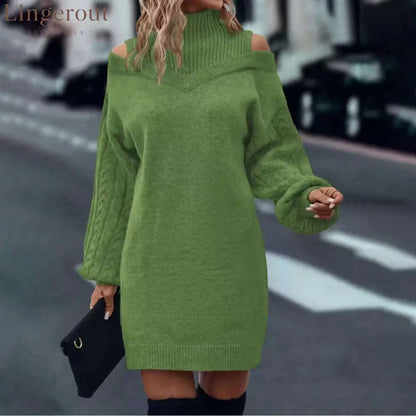 European And American Off-Shoulder High-End Sweater Women’S Pullover 2025 Autumn And Winter New Loose Half Turtleneck