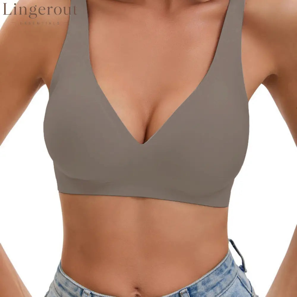 Comfort Wireless Seamless Full Coverage Everyday Support Bra - Grey / S