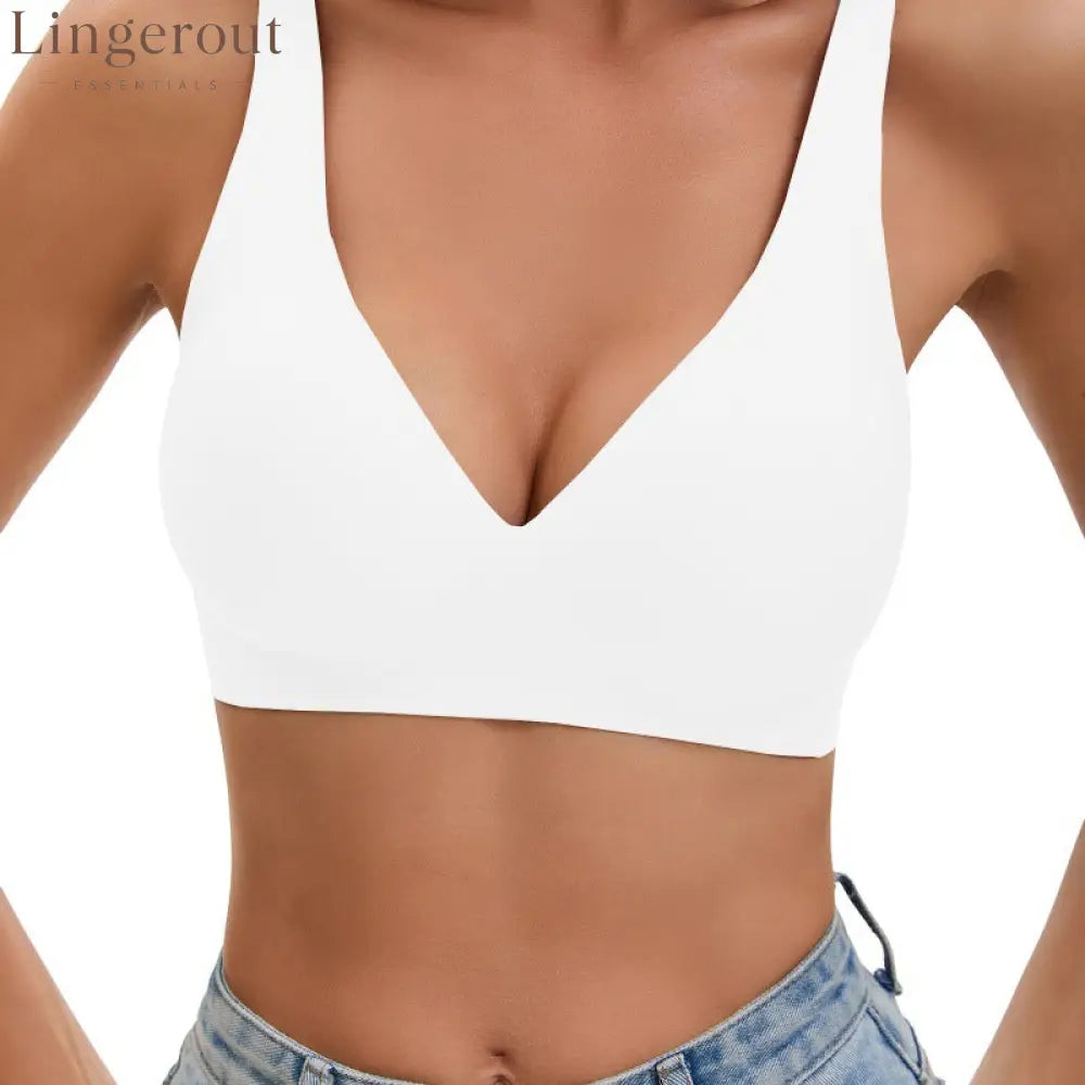 Comfort Wireless Seamless Full Coverage Everyday Support Bra - White / S