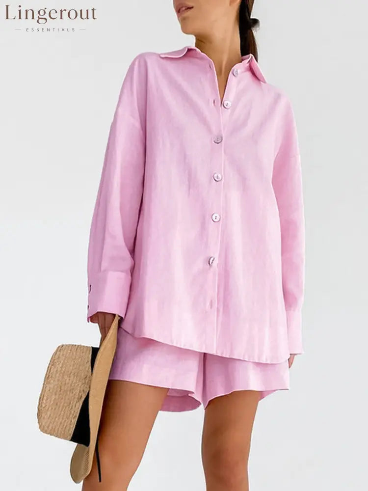 Cotton Beach Two Piece Shorts Set