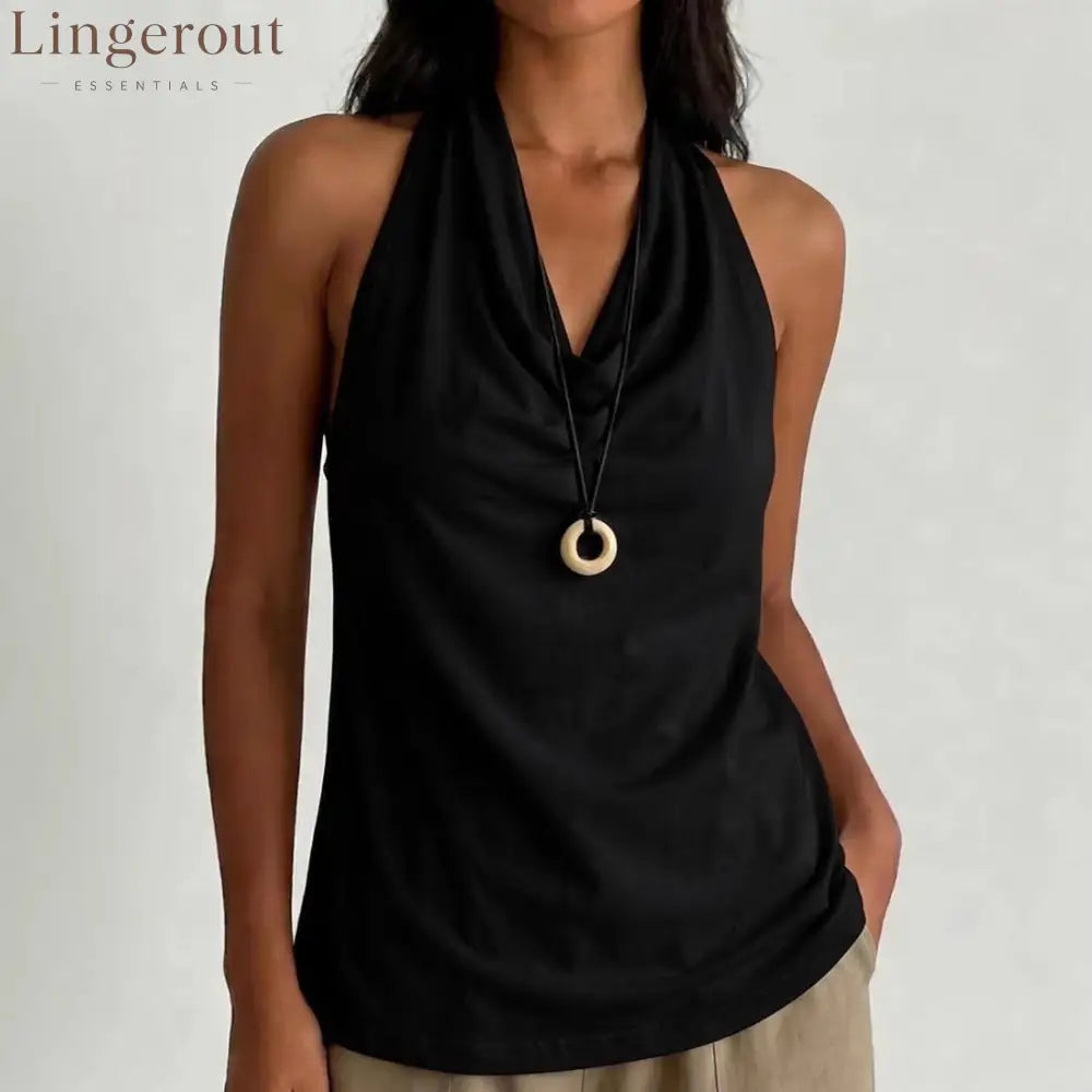 Cowl Neck Halter Top
