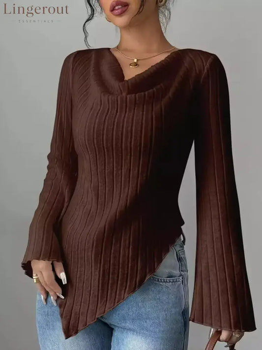 Cowl Neck Ribbed Knit Top | Partner Labels Selection
