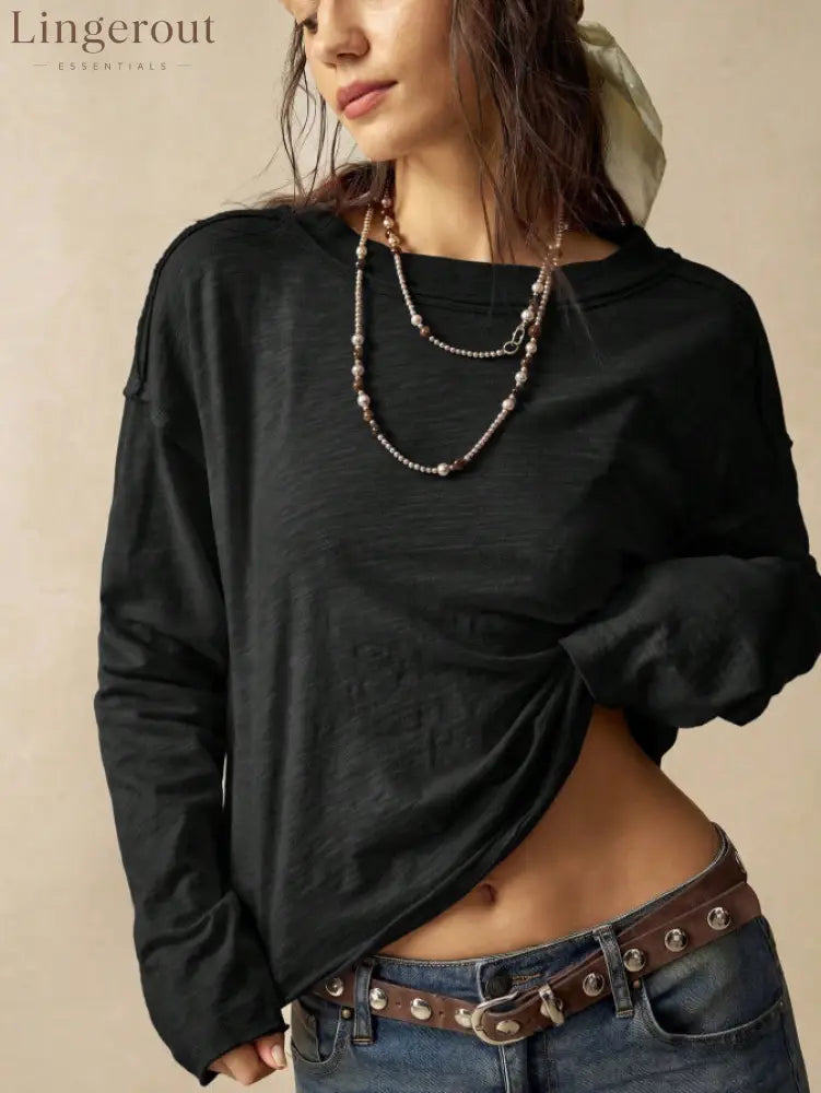 Double-Sided Button Long Sleeve Top