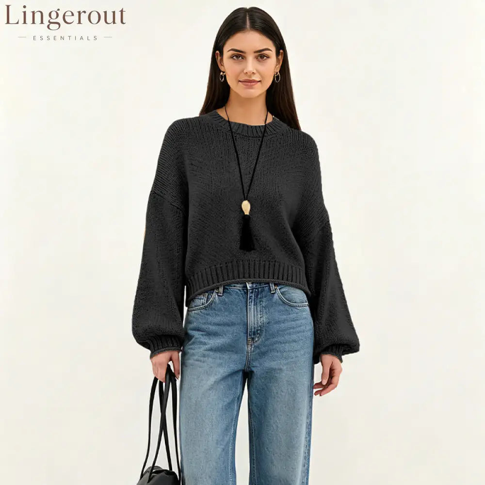 2026 Autumn And Winter Amazon New Cross-Border European And American Style Pullover Sweater For Women Loose Round Neck
