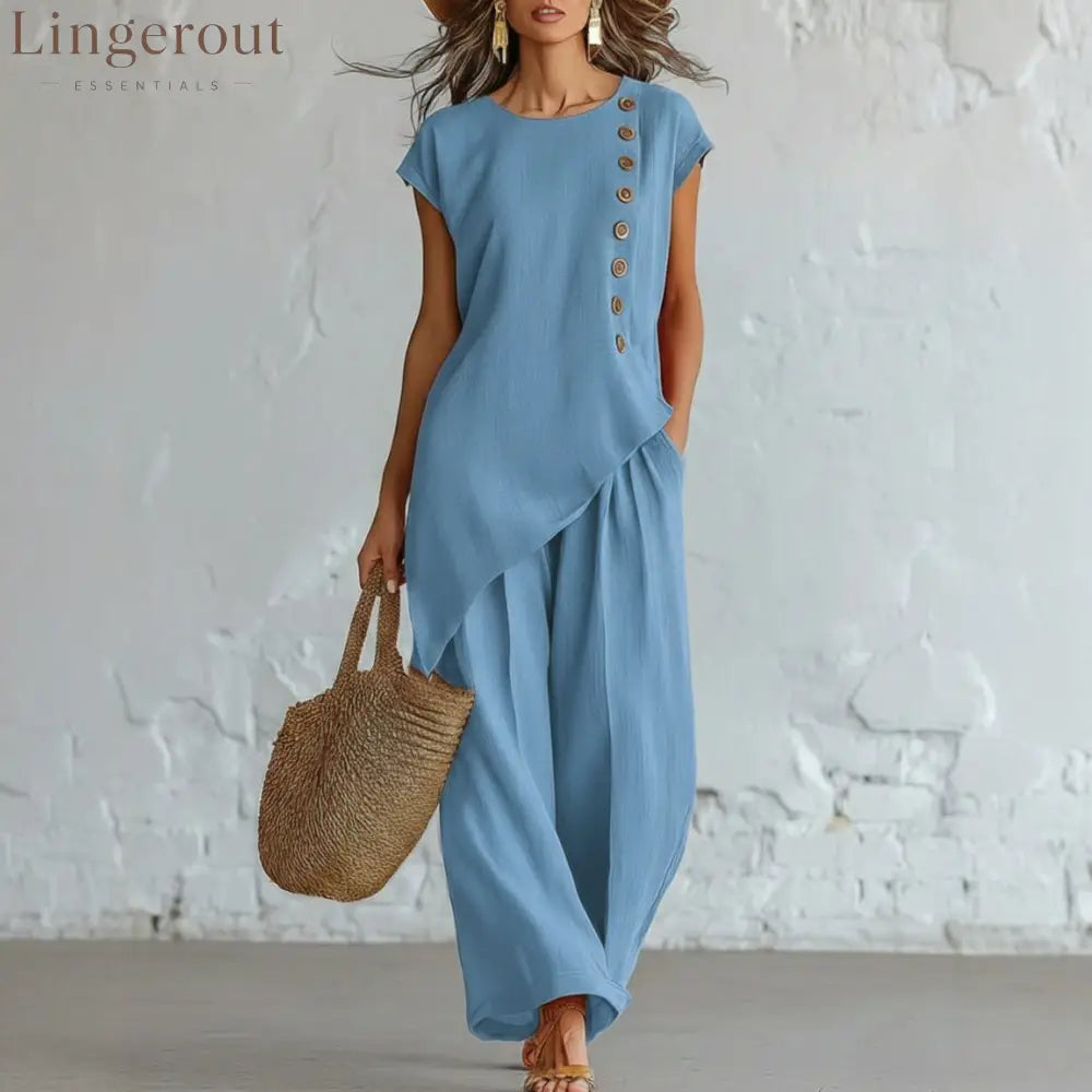 Effortless Linen-Blend 2-Piece Set | Relaxed Fit S-5XL