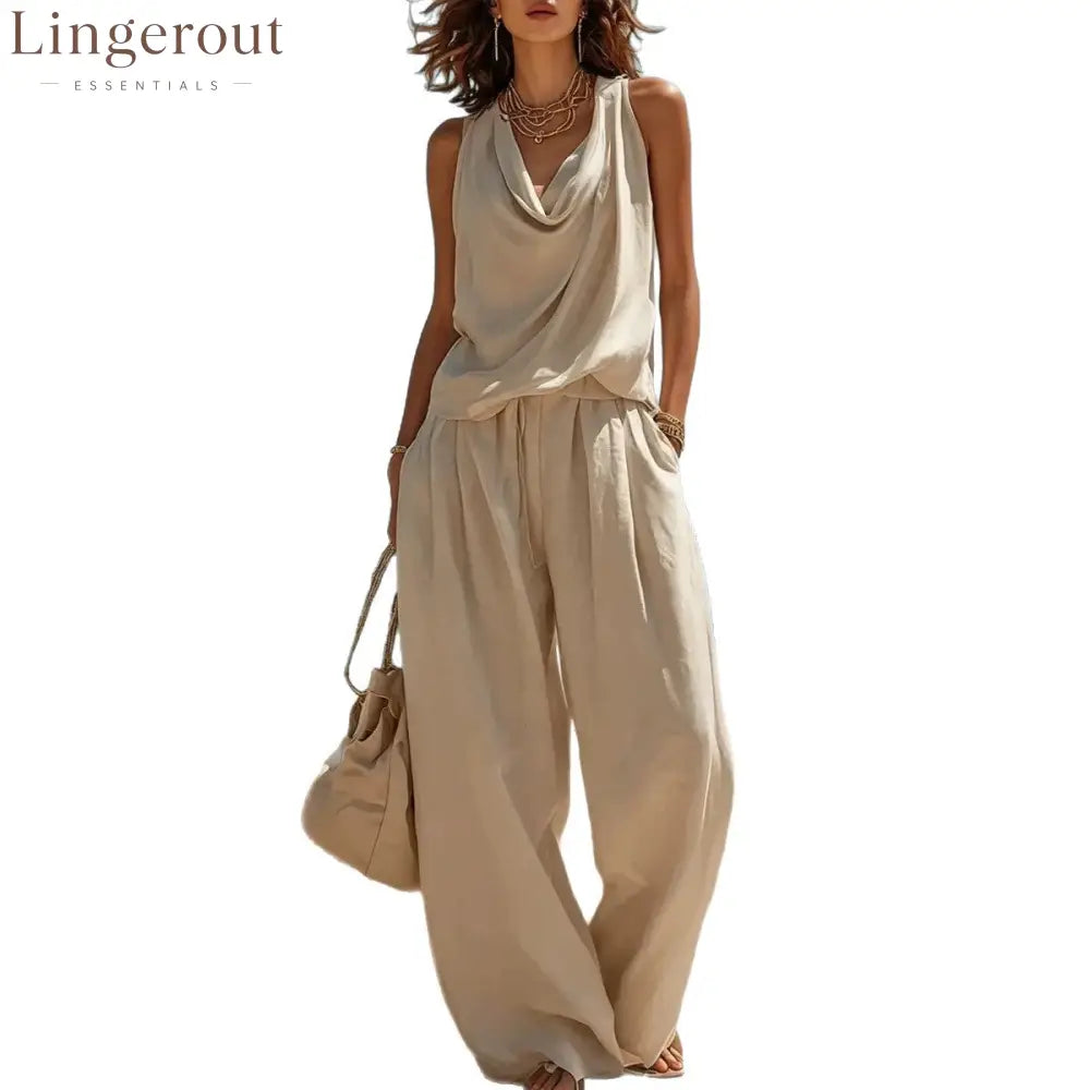 Effortless White Linen Two-Piece Set
