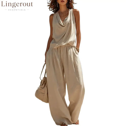 Effortless White Linen Two-Piece Set